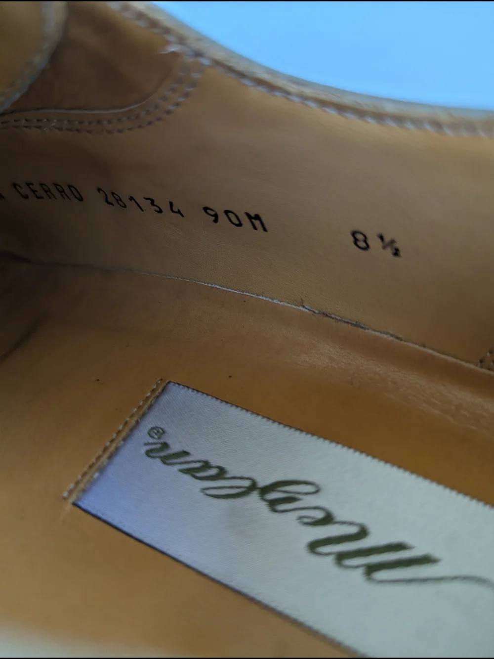 Mezlan Costa Two-Tone Tan and Beige Lace-Up Oxfords